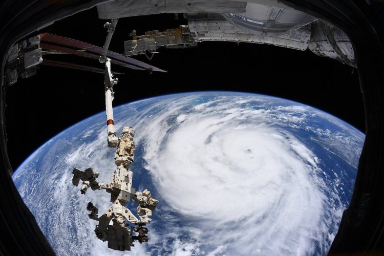 View of Hurricane Ida from aboard the International Space Station