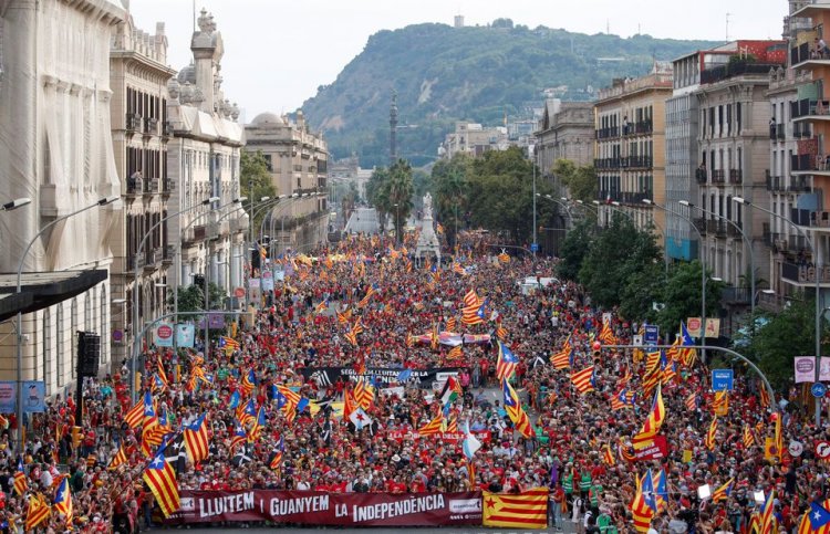 Catalan separatists hit streets for national day ahead of Madrid talks