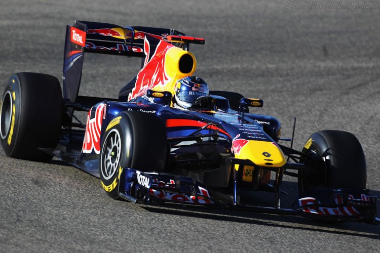 Red Bull Racing's RB7 car parades around the Big Apple