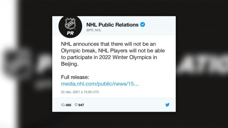 NHL players won't compete at Beijing Winter Olympics