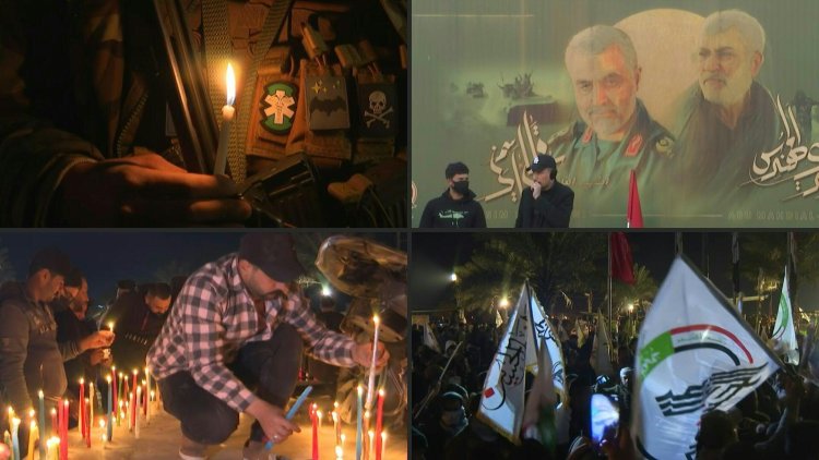 Baghdad candle vigil honours slain Iran general, Iraqi deputy