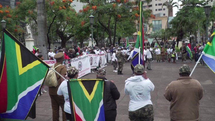 Anti-immigration protesters march as Operation Dudula is launched in Durban