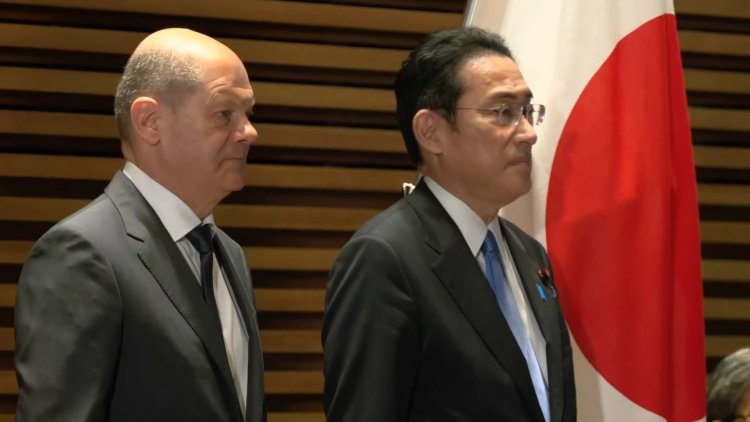 Japan holds welcome ceremony for visiting German Chancellor Scholz