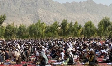 Afghan leader hails 'security' in rare appearance to mark Eid