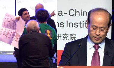 Protesters heckle Chinese ambassador to Australia