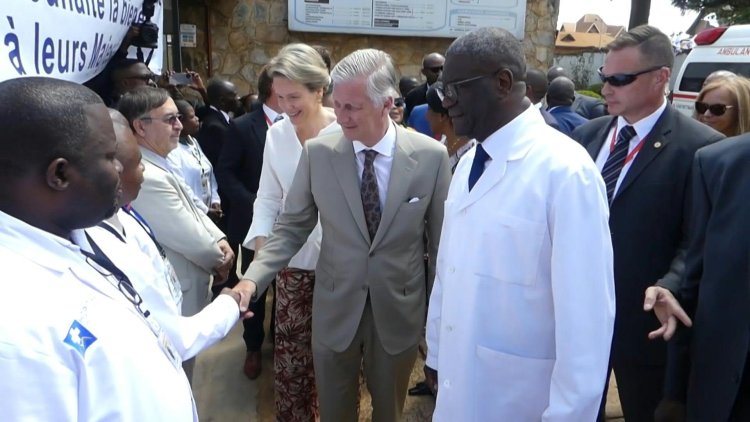 Belgian king visits Nobel Prize winner's hospital during DRC trip