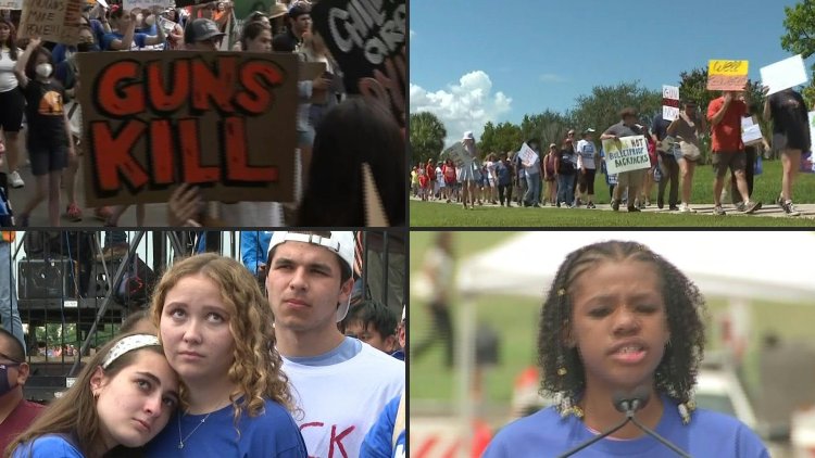 Thousands of protesters demand action on US gun violence
