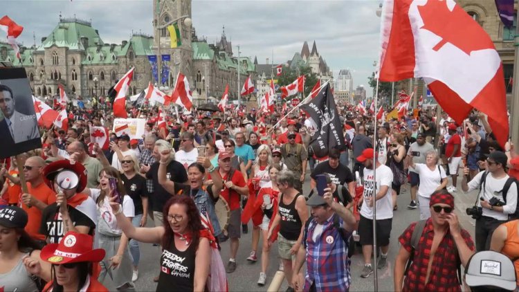 'Freedom' protesters flock to Ottawa as city marks Canada Day