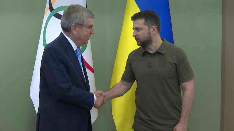 IOC boss Bach says Ukraine 'flag will fly high' at Olympics
