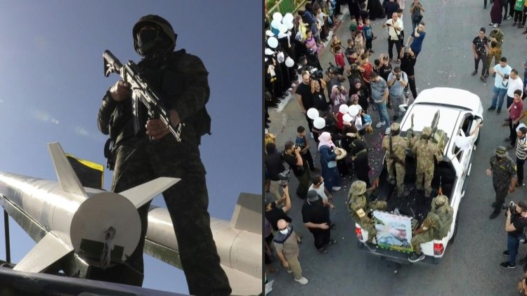 Palestinian Islamic Jihad fighters hold a military parade in Gaza Strip