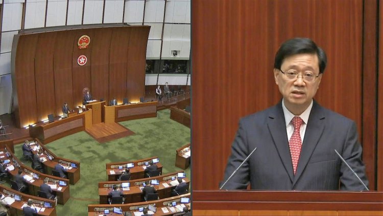 Hong Kong chief executive delivers his first policy address