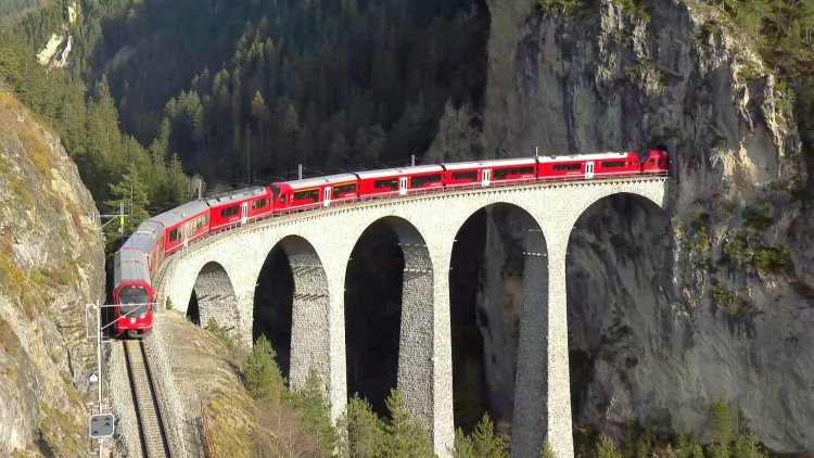 World's longest passenger train in Swiss Alps
