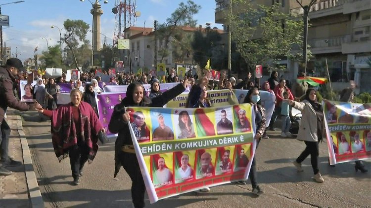 Thousands protest Turkish strikes on Kurdish groups in Syria