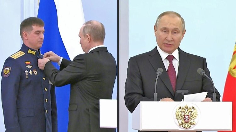 Putin presents awards to soldiers for Ukraine offensive