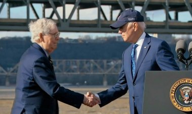 Biden touts bipartisan infrastructure work in Kentucky next to McConnell