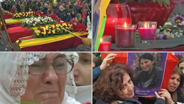 Funeral for Kurdish shooting victims at Paris