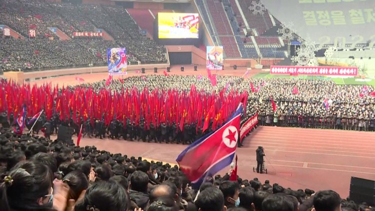 N. Korea holds mass rally to drum up support for 2023 policy goals