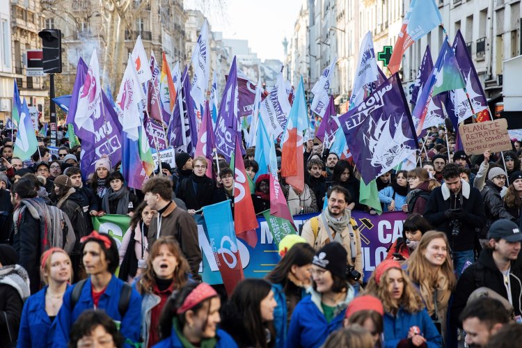 French mass protests challenge Macron over pensions plan