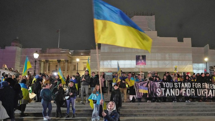 Londoners mark anniversary of Ukraine invasion