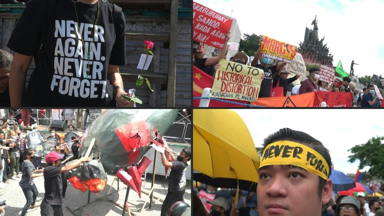 Philippine protesters celebrate 'People Power' ousting of Marcos Sr