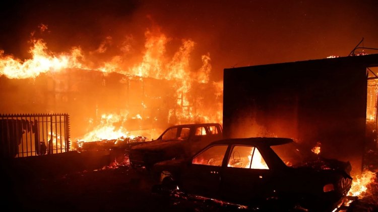 Chilean President Surveys Devastating Wildfires