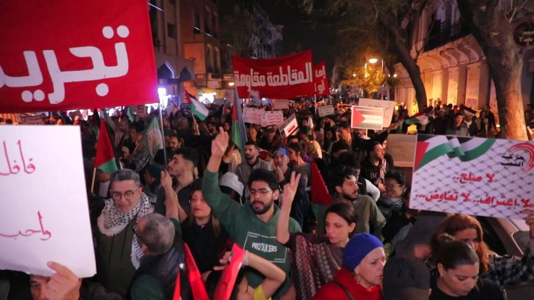 Tunisians Rally for Gaza Ceasefire