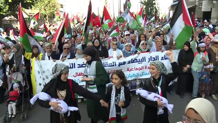 Moroccans Protest Gaza War, Israel Ties in Casablanca