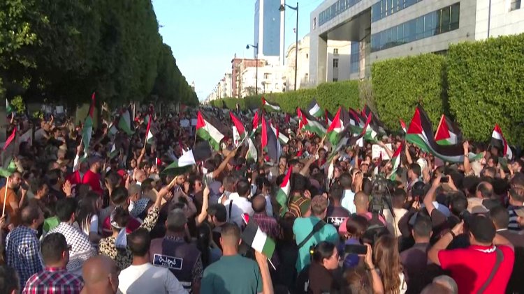 Tunisians Rally in Support of Palestinians in Tunis