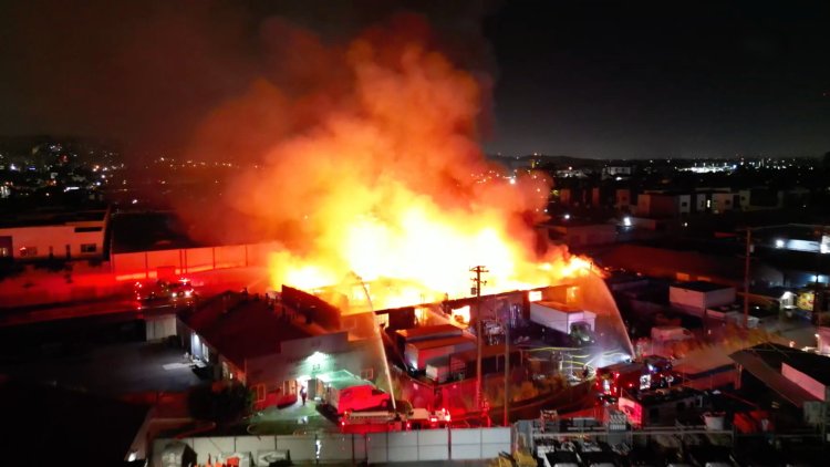 Three-Alarm Fire Destroys Warehouse in Montebello