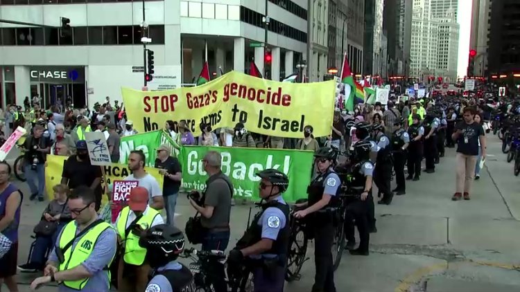 Pro-Palestinian Protesters March Ahead of DNC