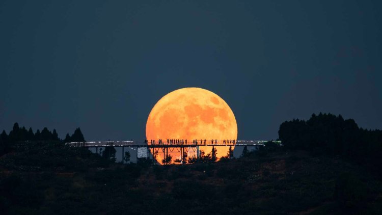 Rare Blue Supermoon Lights Up Night Sky