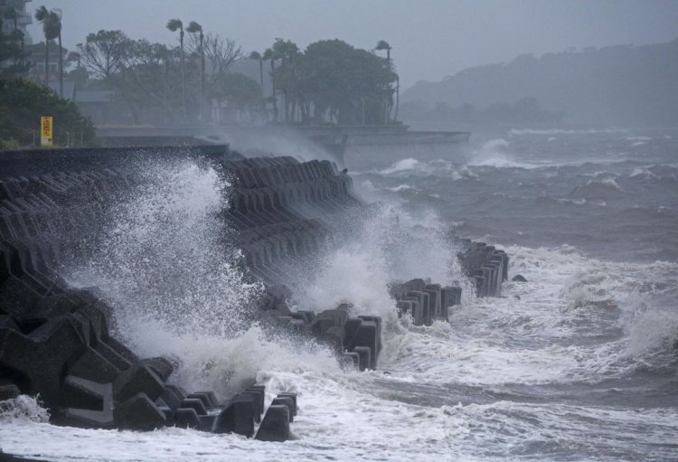 Typhoon Shanshan Hits Japan's Kagoshima Prefecture