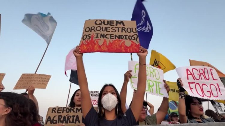 Protests erupt in Brazil over devastating fires