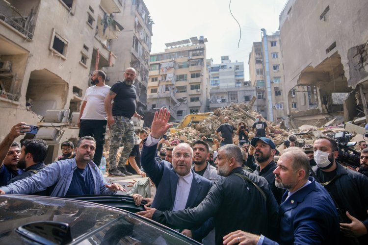 Iran's Parliament Speaker Qalibaf visits Beirut strike site