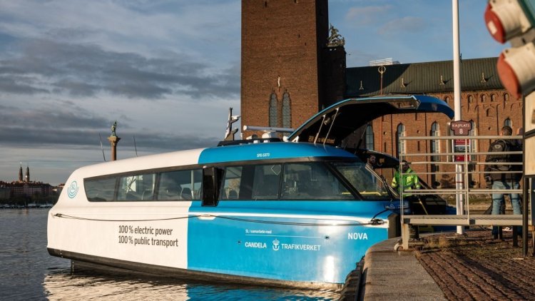 World's first electric foiling ferry launched in Sweden