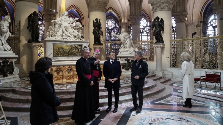 Macron visits Notre-Dame ahead of reopening