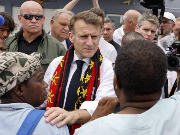 Macron faces protests in storm-hit Mayotte