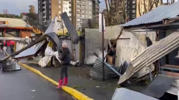 Rare tornado hits southern Chile city
