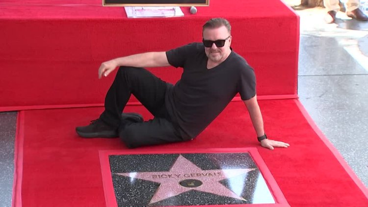Ricky Gervais gets Walk of Fame star