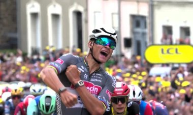 Van der Poel wins stage two at Tour de France