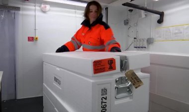 Ancient Antarctic ice arrives in the UK