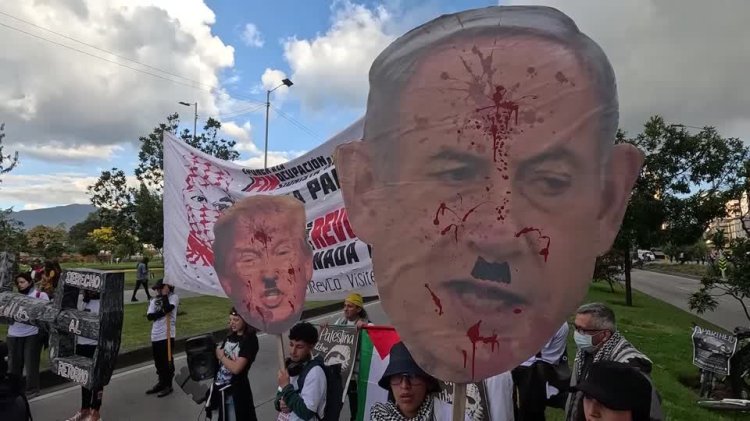 Bogotá protesters rally for Gaza truce