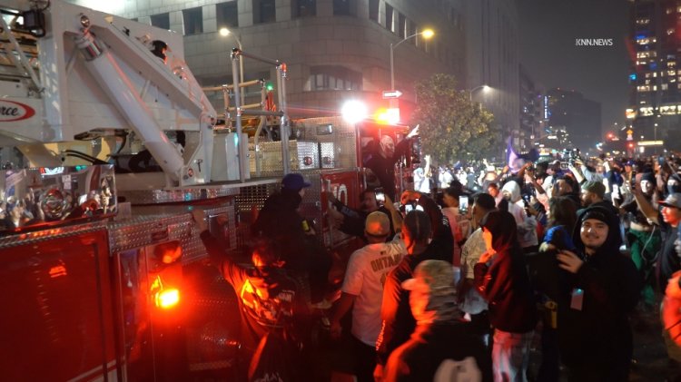 Violence mars Dodgers' World Series celebration