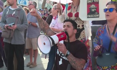 Los Angeles protests mark Trump anniversary