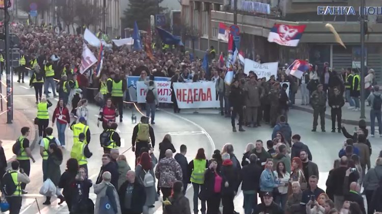 Serbian students rally in Niš