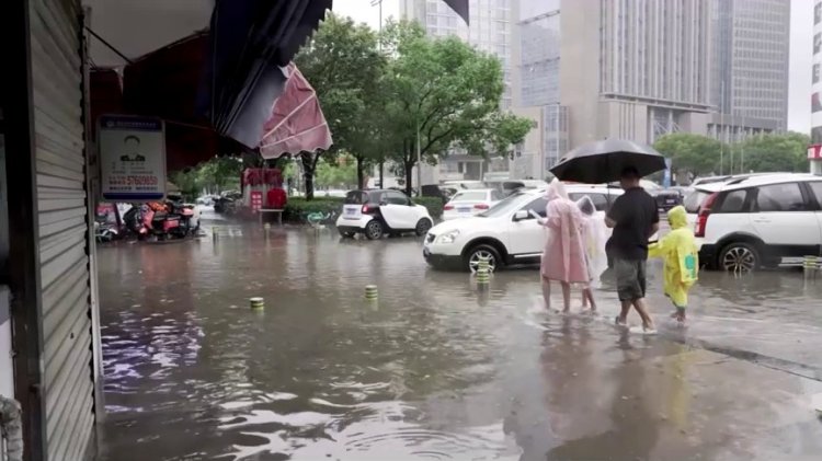 Typhoon Dolphin floods Shanghai