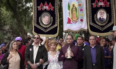 Mexican wrestlers' sacred pilgrimage