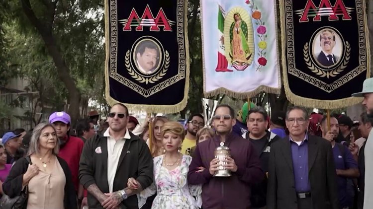 Mexican wrestlers' sacred pilgrimage